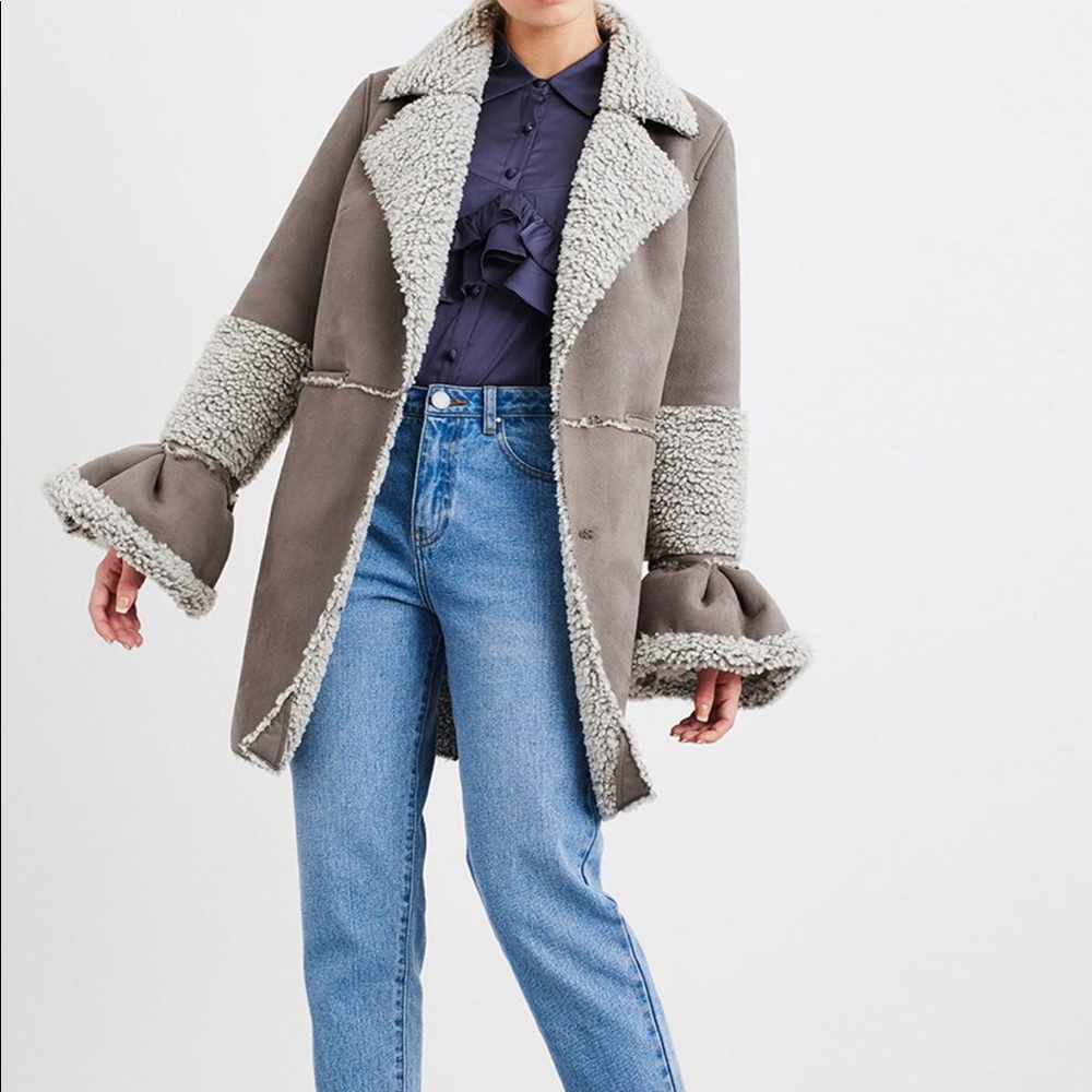Lost Ink Faux Shearling Coat
